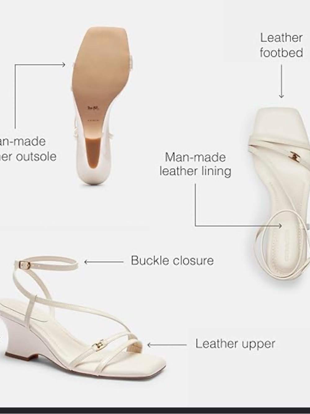 Coach CAIT LEATHER SANDAL Heel Sandal color CHALK